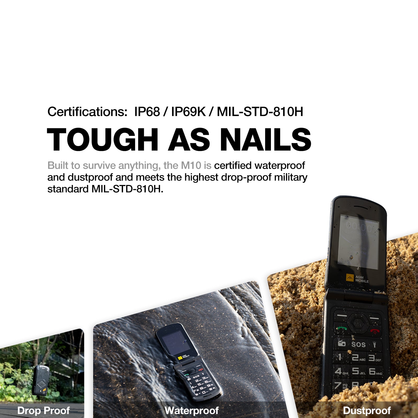 AGM M10|Smart LED Alerts|Dual SIM|SOS Call Key|High-decibel Speaker