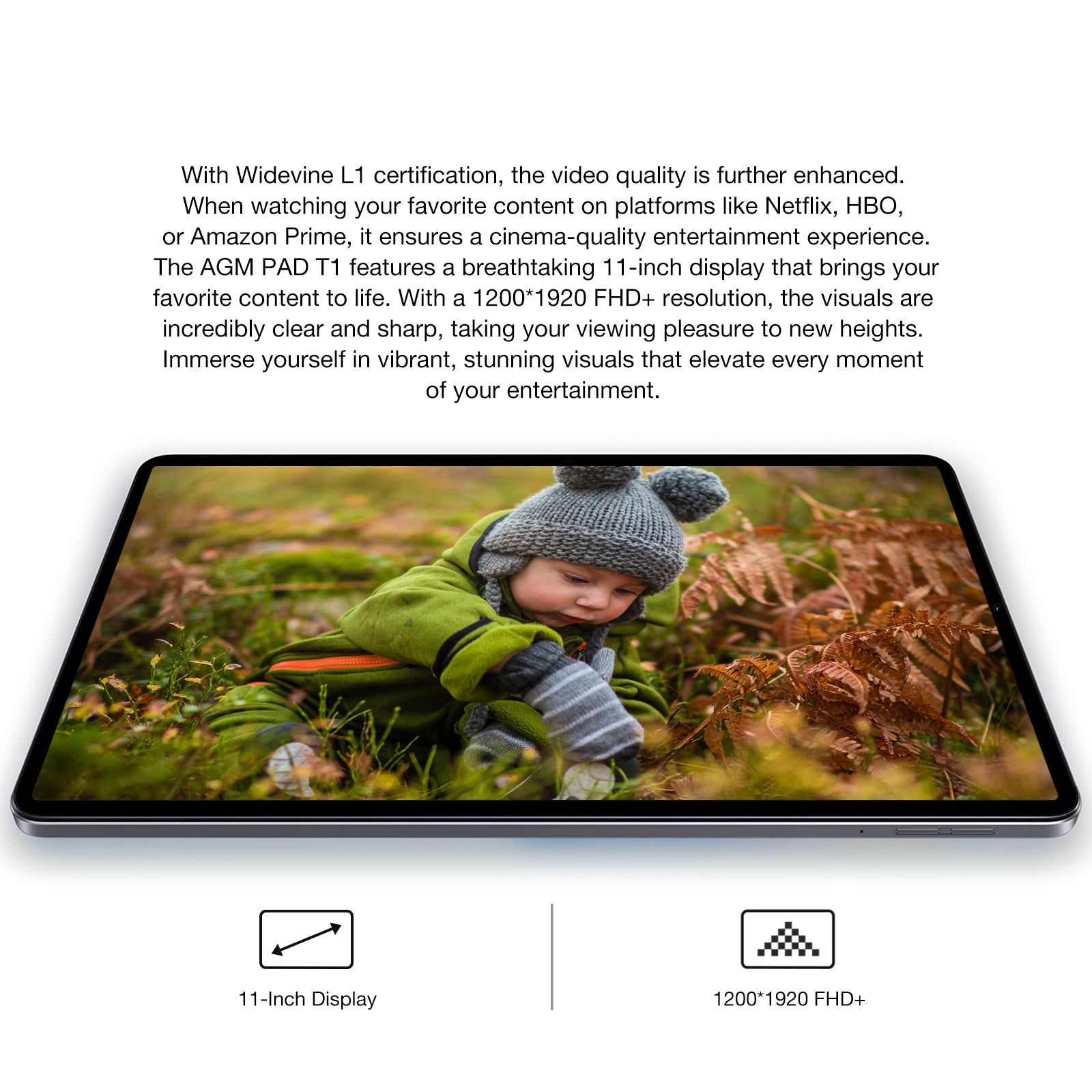 AGM PAD T1|Featherweight|11"FHD+|T606 Octa-Core Processor|Android 14|7000 mAh Battery