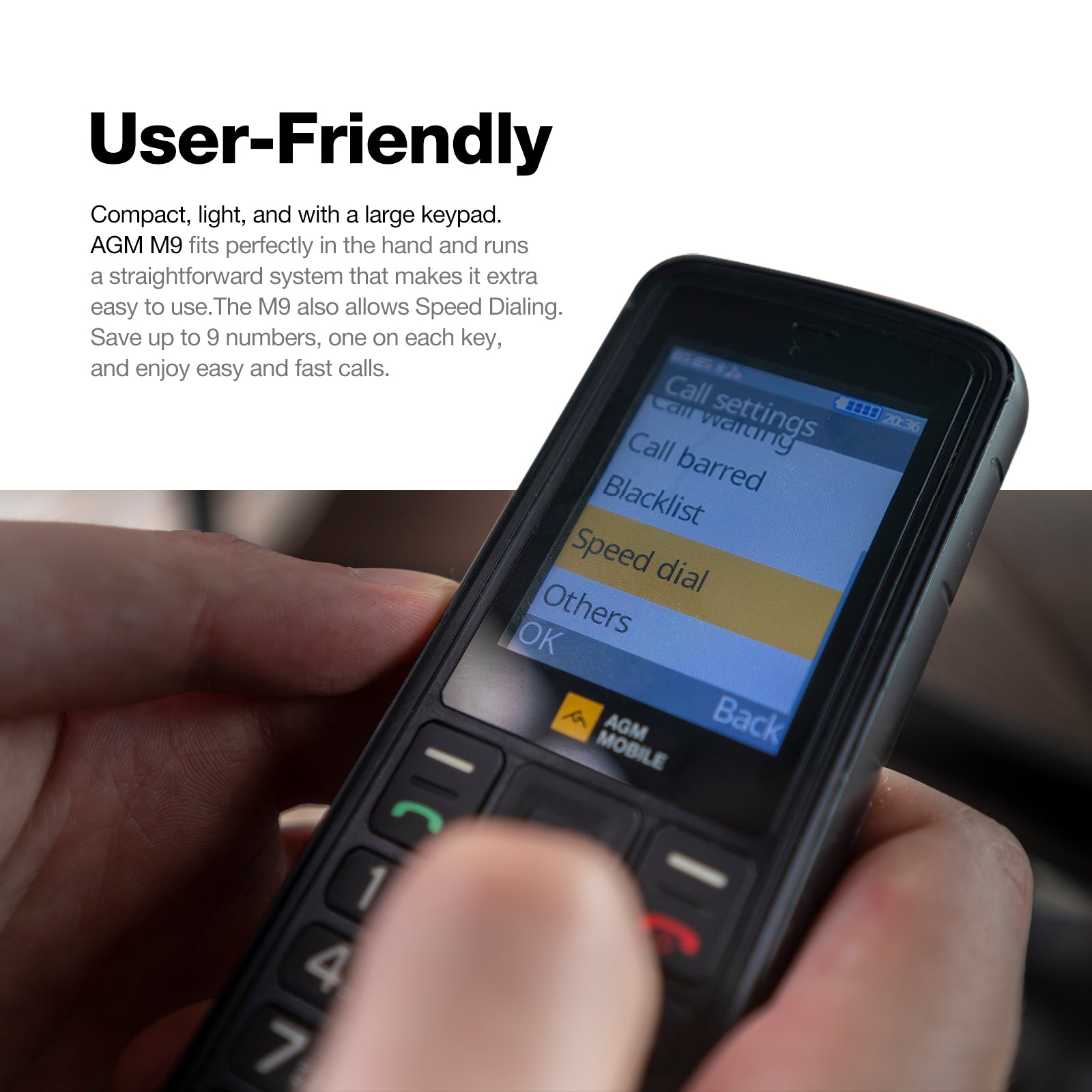 AGM M9 | Rugged | 4G | Ergonomic | User Friendly | Fast Dial | Dual SIM
