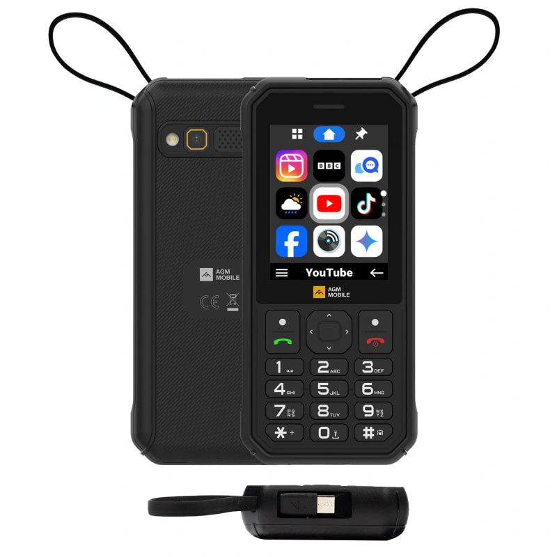 AGM M11|Rugged Power Bank Phone|Wired Reverse Charging|4G LTE|4000mAh Battery|WiFi Hotspot|FM Radio|3.5mm Jack|IP68&IP69K | WaterProof