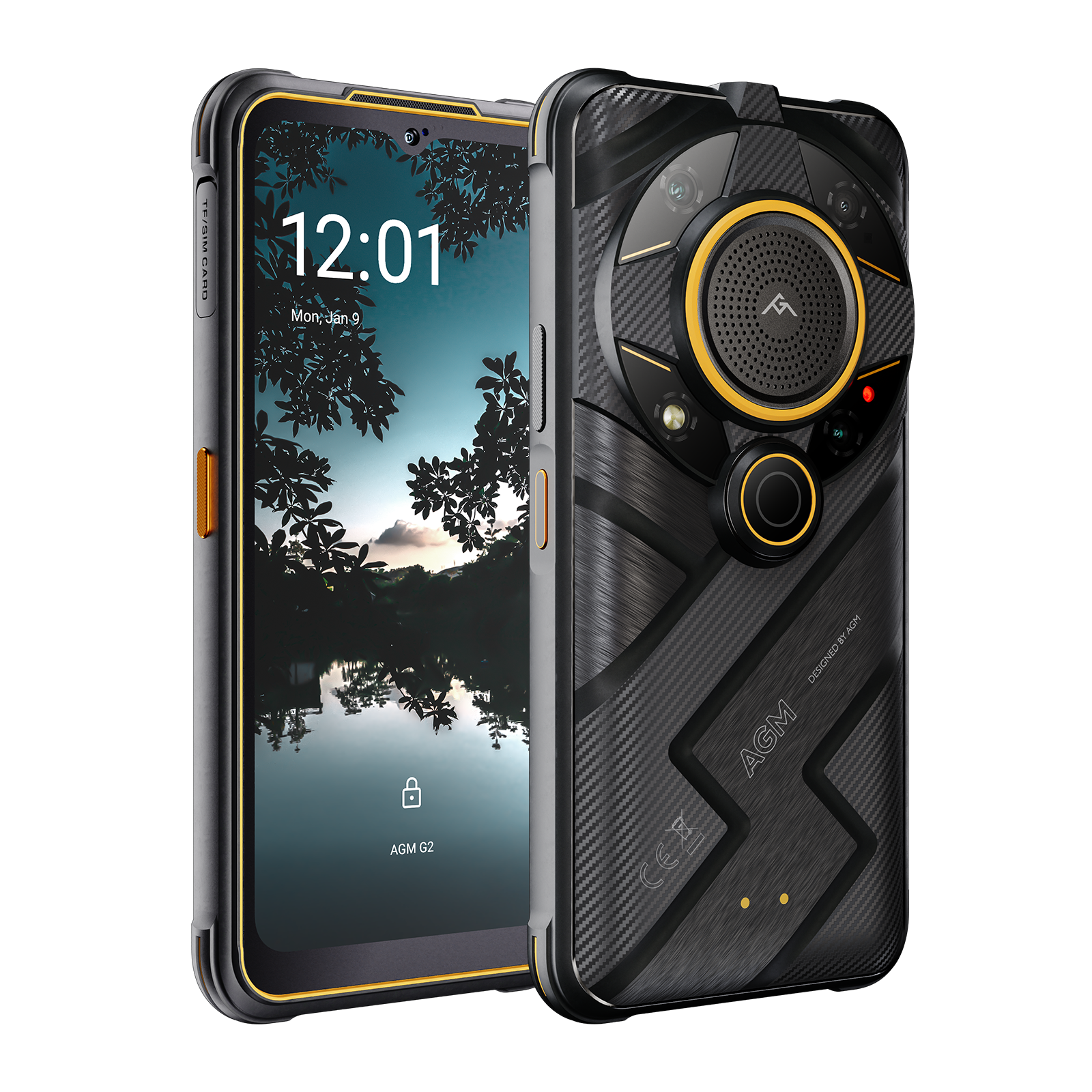 AGM G2 Guardian | 5G Unlocked Rugged Smartphone | Thermal Monocular Long Detection Range: 500m/yd | 10 mm Objective Lens | Android 12