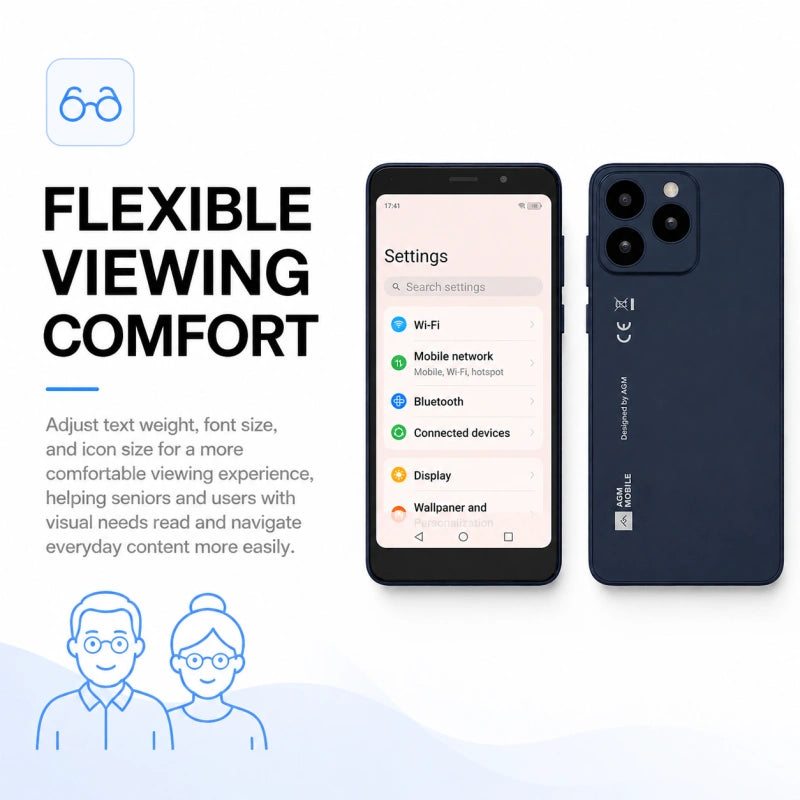 AGM NOTE N2 | 4.96″ Small Android Smartphone | Removable Battery | Android 16 Go | Pocket-Friendly Design | IP54 Splash Protection