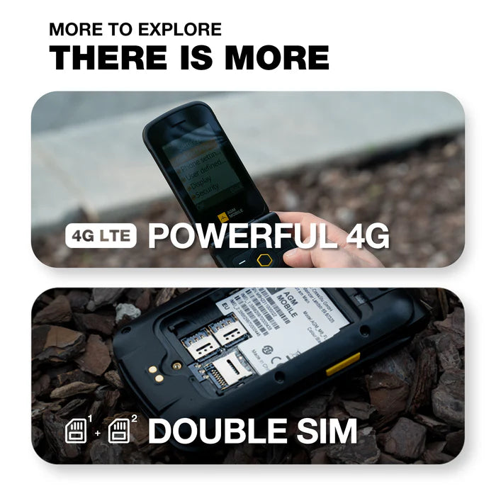 AGM M8 FLIP Security+ | Rugged Flip Phone | Secure Data | Reduced vulnerabilities | Zero tracking