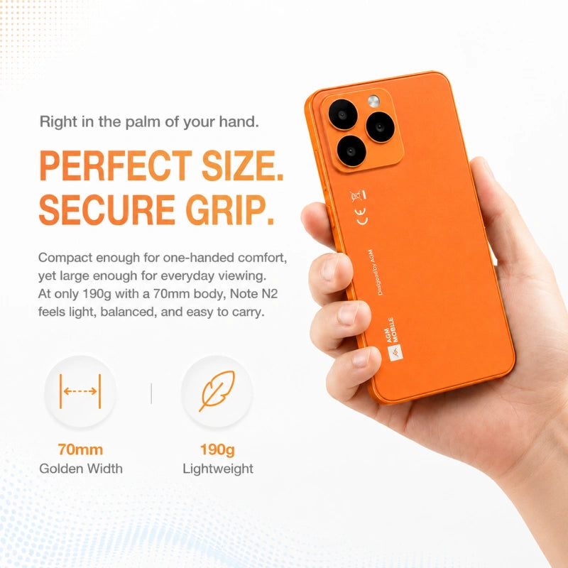 AGM NOTE N2 | 4.96″ Small Android Smartphone | Removable Battery | Android 16 Go | Pocket-Friendly Design | IP54 Splash Protection