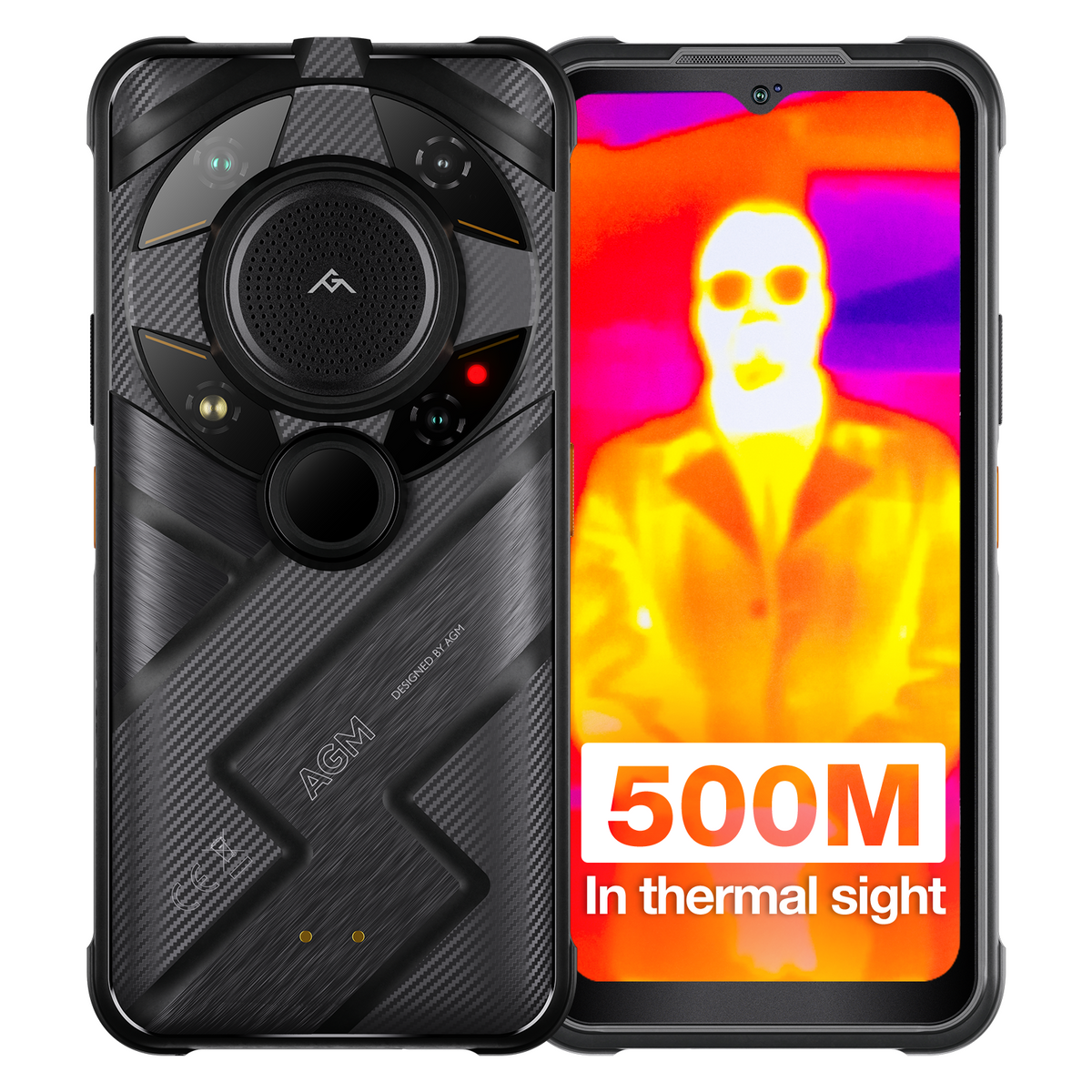 AGM G2 Guardian | 5G Unlocked Rugged Smartphone | Thermal Monocular Long Detection Range: 500m/yd | 10 mm Objective Lens | Android 12