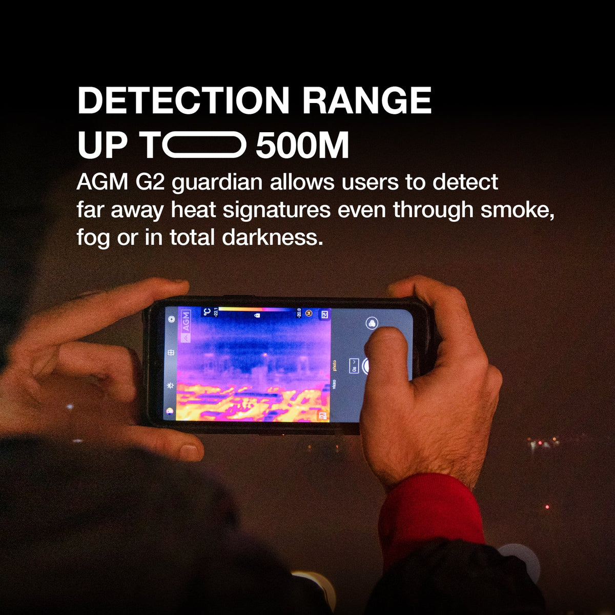 AGM G2 Guardian | 5G Unlocked Rugged Smartphone | Thermal Monocular Long Detection Range: 500m/yd| 10 mm Objective Lens