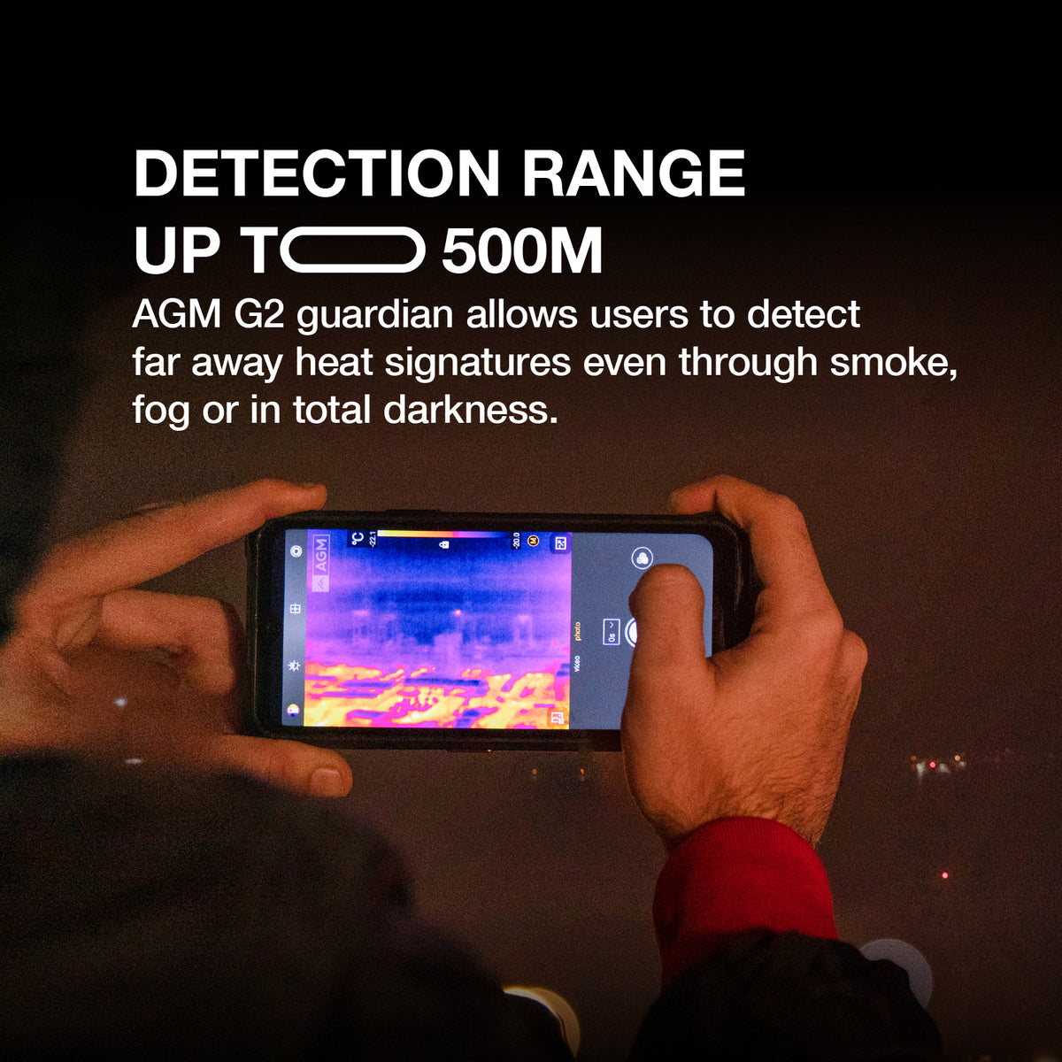 AGM G2 Guardian | 5G Unlocked Rugged Smartphone | Thermal Monocular Long Detection Range: 500m/yd | 10 mm Objective Lens | Android 12