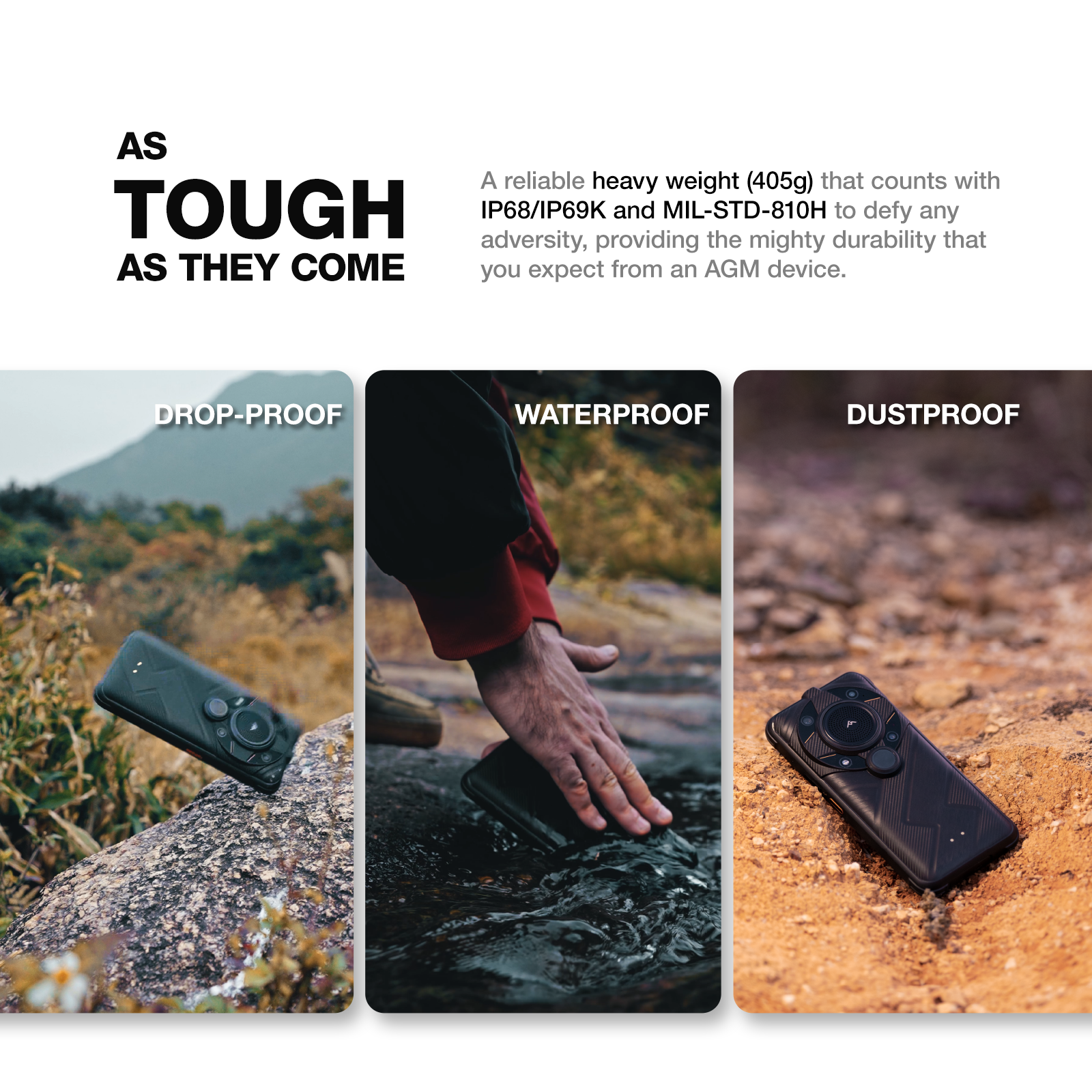 AGM G2 Guardian | 5G Unlocked Rugged Smartphone | Thermal Monocular Long Detection Range: 500m/yd| 10 mm Objective Lens